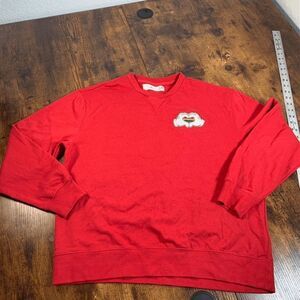 Disney Red‎ Rainbow Collection Mickey Mouse Heart Hands Pullover Sweater Size L